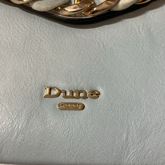 Dune London | Light Blue Envelope Clutch Bag with Blue & Gold Chain Embellishmen - Picture 2 of 6